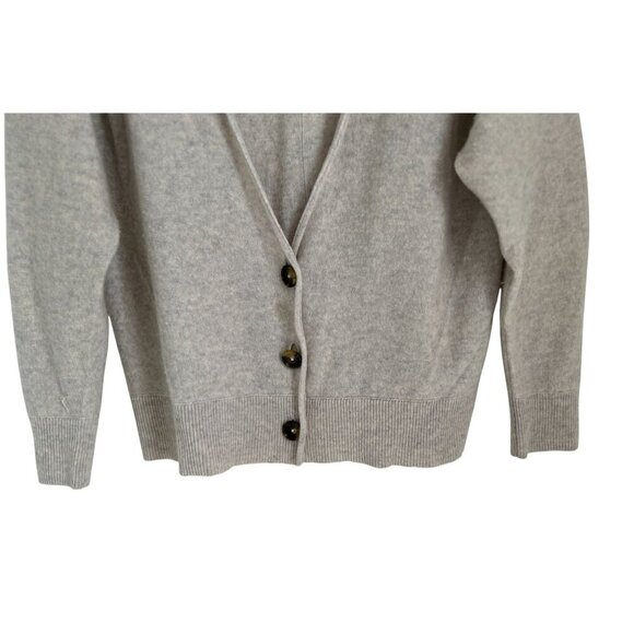 Free People 100% Cashmere Cardigan Lagenlook Oversized Pale Gray Size XS - Picture 4 of 11